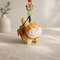 Hand Carved Wood Cat Keychain – Lucky Cat Phone Charm Bag Pendant