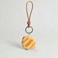 Hand Carved Linden Wood Butter Bread Keychain – Cute Food Bag Charm
