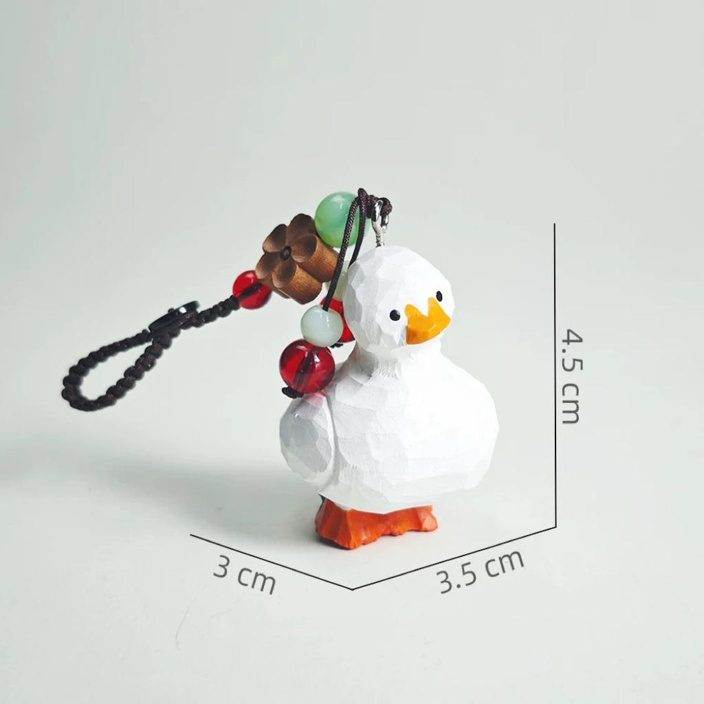 Hand Carved Wood Duck Keychain – Kawaii Little Duck Bag Charm